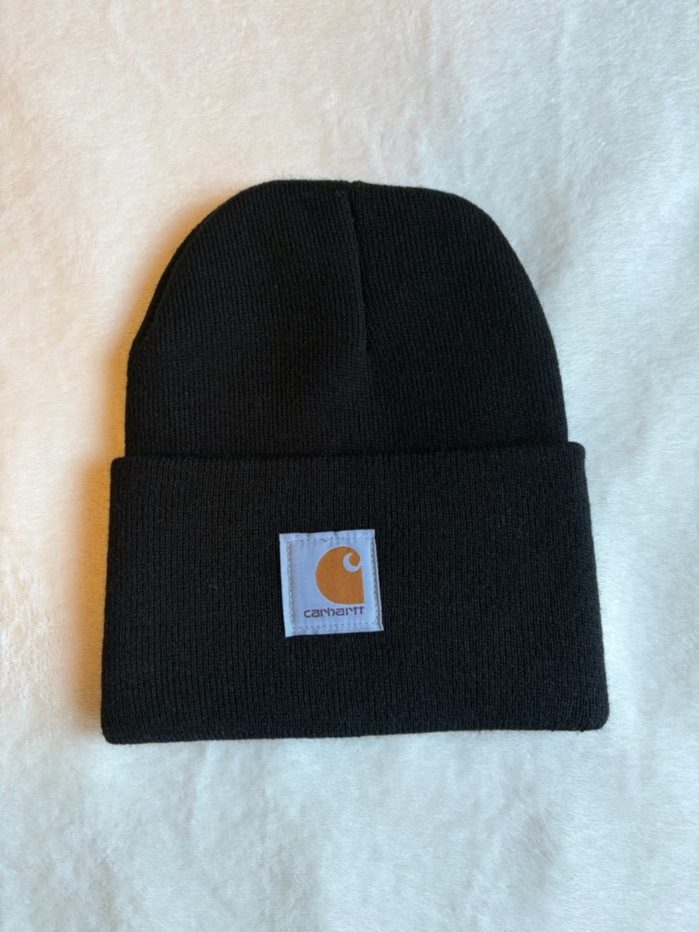 Carhartt Black Beanie with Logo Patch